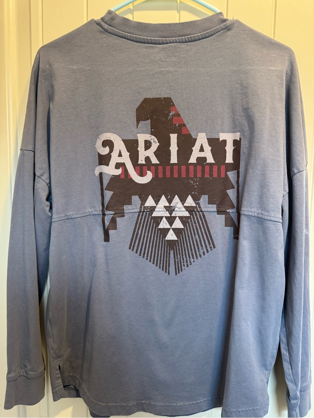 Ariat Men's Dusty Blue Long-Sleeve Crewneck with Graphic Back Logo